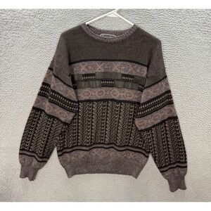 Vintage‎ Barnaby Sweater Adult Medium Multicolor Geometric Knit Crewneck 90s